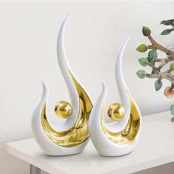 Decoration Ornament Office Shelf Desk Art Statue Modern Home Decor 2pcs set