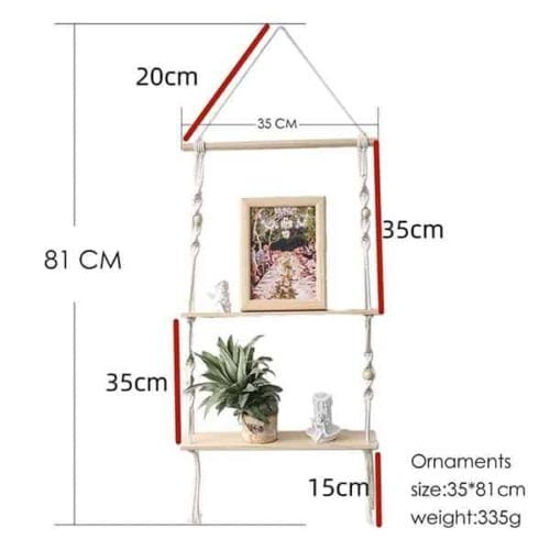 Floating Shelves With Hanging Rope
