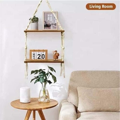 Floating Shelves With Hanging Rope