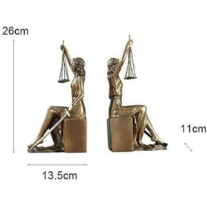 Goddess Of Justice Heavy Resin Bookends Statue