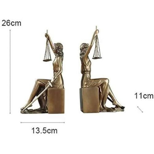 Goddess Of Justice Heavy Resin Bookends Statue