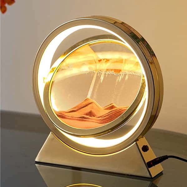 LED Table Lamp Moving 3D Sand Art Picture Deep Sandscape Motion Show Flowing Quicksand Hourglass