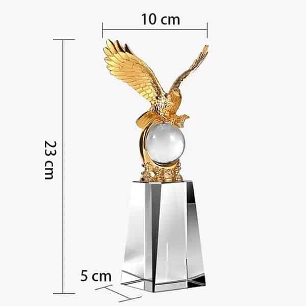 Metal Eagle Sculpture Trophy with Crystal Globe crystal base near me