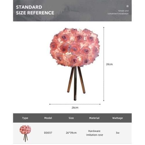 Nordic Bedside, Table Rose lamp