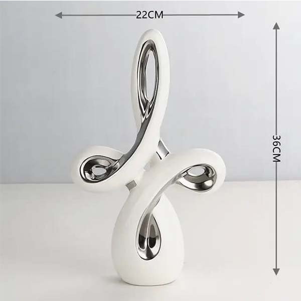 Nordic Modern Hotel Home Decoration Creative Design Artwork Silver-plated Ceramic Living Room Ornaments 1