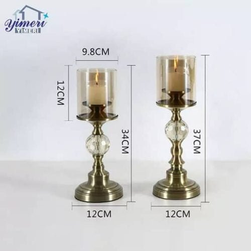 Nordic Tabletop Metal Base Glass Flower Vases