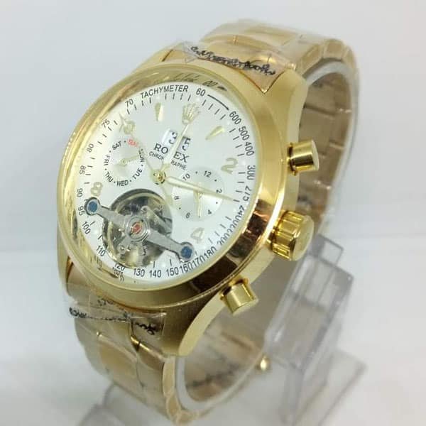 Rolex Watch Automatic Gold & White