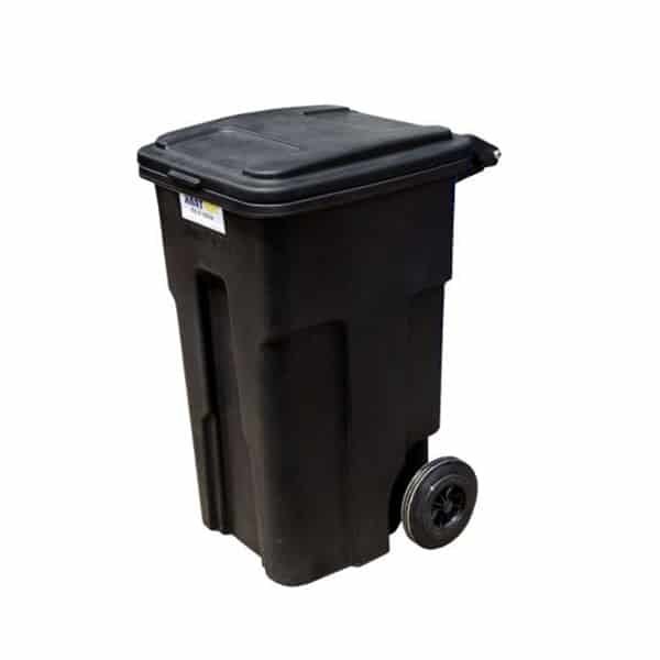 Top Tank Black Garbage Bin With Wheels