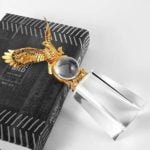 Metal Eagle Sculpture Trophy With Crystal Globe Crystal Base