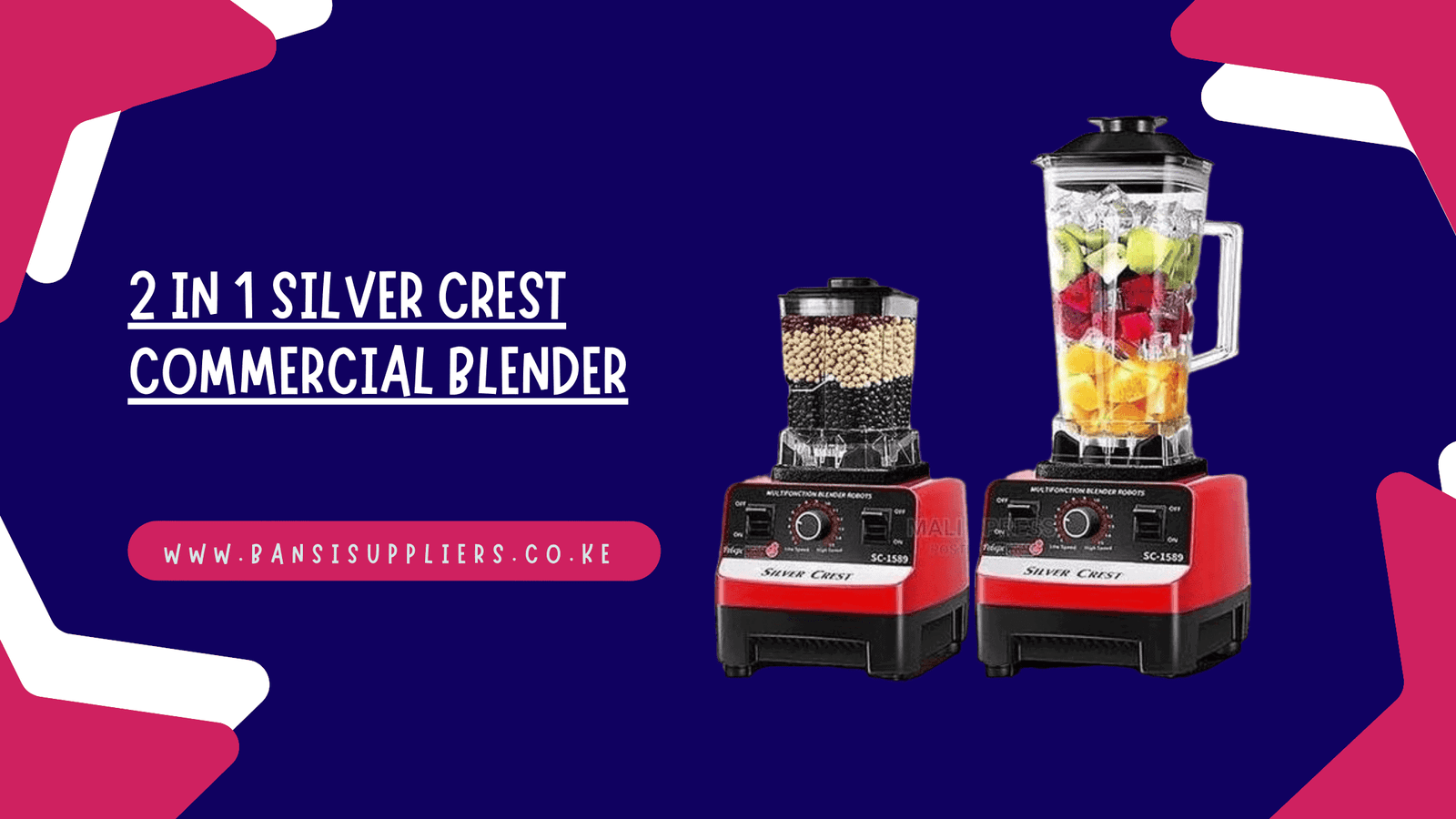 2 in 1 Silver Crest Commercial Blender