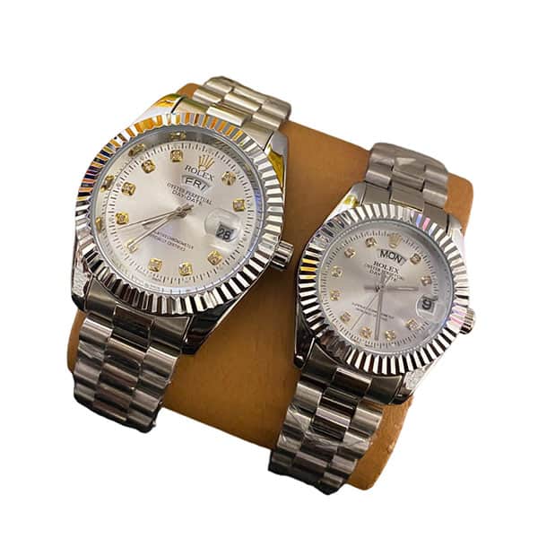 Rolex Silver Couple Watch
