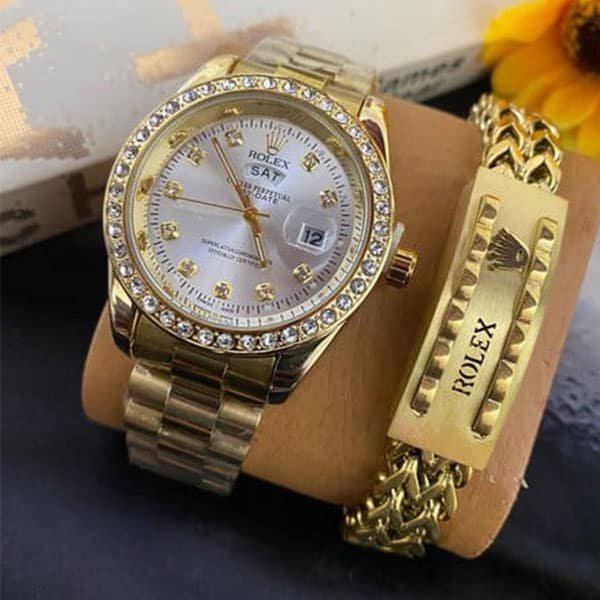 Iced Rolex Watch Datejust & Bracelet