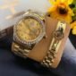 Iced Rolex Gold Watch & Bracelet