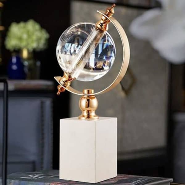 Crystal Ball Center Piece With Marble Stone Base