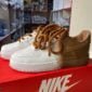 Nike Air Force 1 Low Customized With Brown Chunky Laces