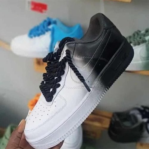 Nike Air Force 1 Low Customized With Black Chunky Laces Bansi Suppliers