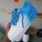 Nike Air Force 1 Low Customized With Blue Chunky Laces