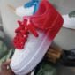 Nike Air Force 1 Low Customized With Red Chunky Laces