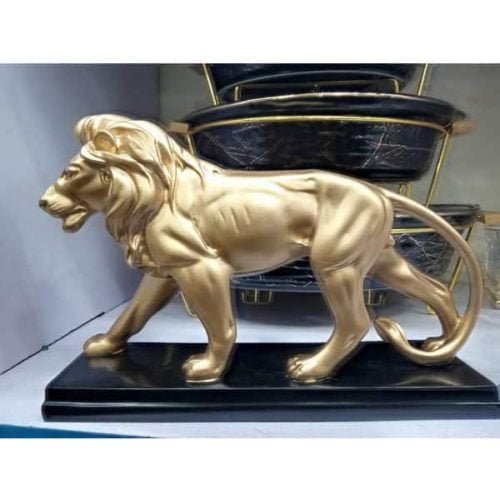 Gold Lion Statue Resin