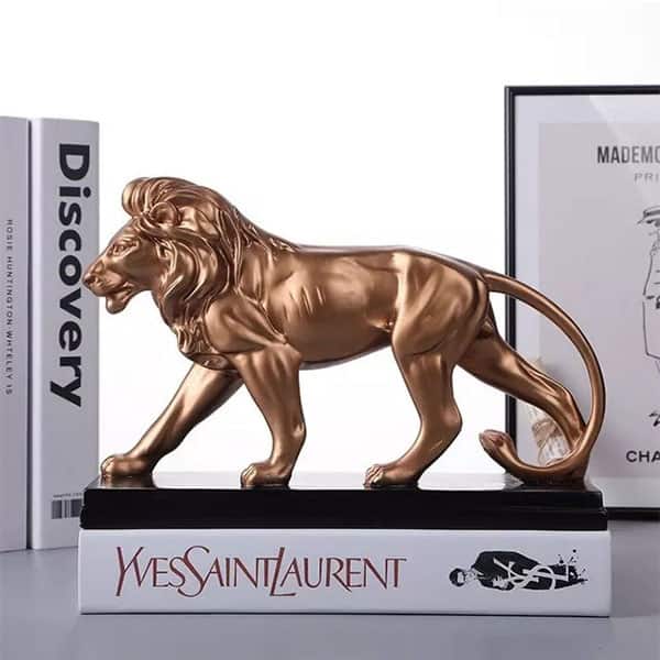 Gold Lion Statue Resin