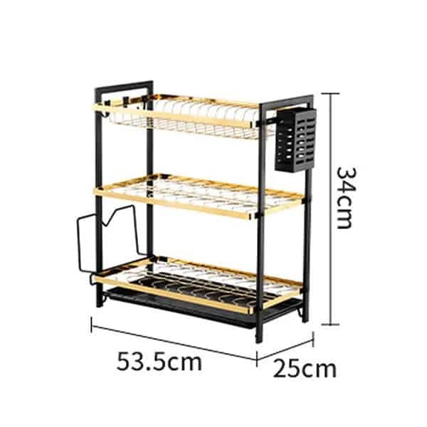 Gold 3 Tier Dish Rack