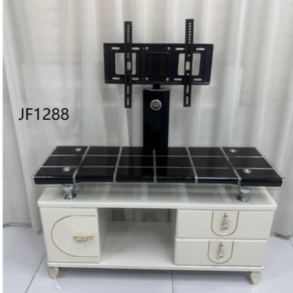 Modern White Glass TV Stand