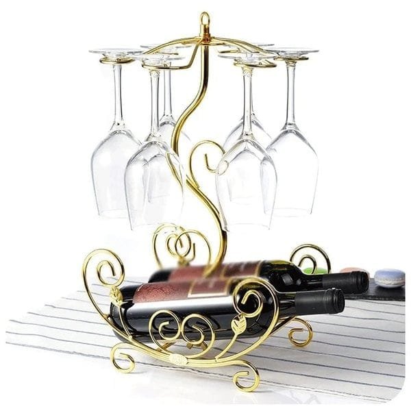 Golden Metallic Wine Rack