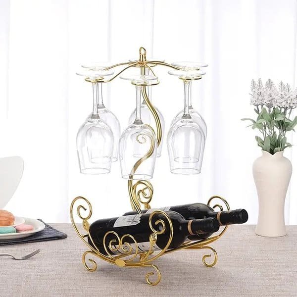 Golden Metallic Wine Rack