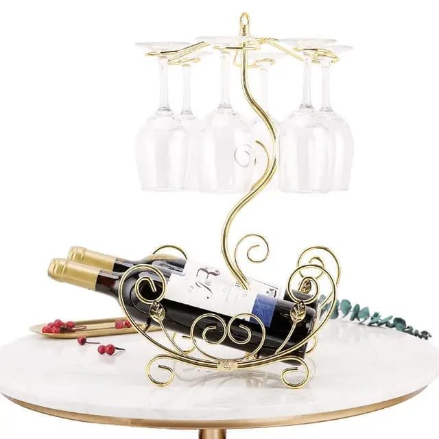 Golden Metallic Wine Rack