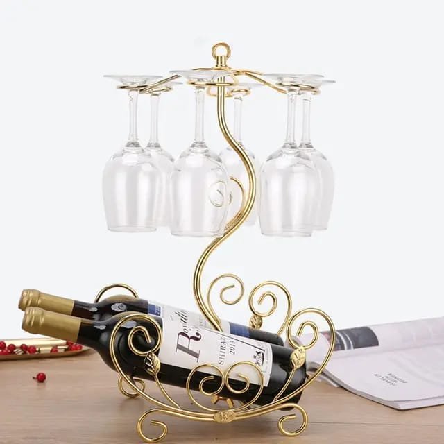 Golden Metallic Wine Rack