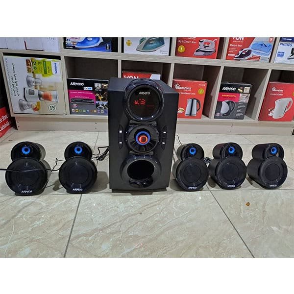 ARMCO AHT-8170 - 5.1 Ch. 220W, 8.0" Sub Woofer with 5 Satellite Speakers