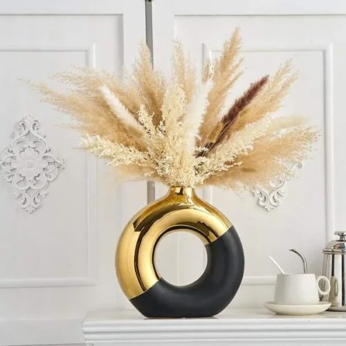 Big Black Gold Donut Vase