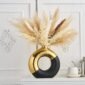 Big Black Gold Donut Vase