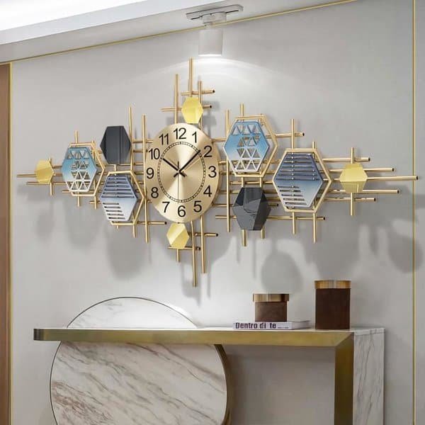 Large Geometric Decorative Wall Clock