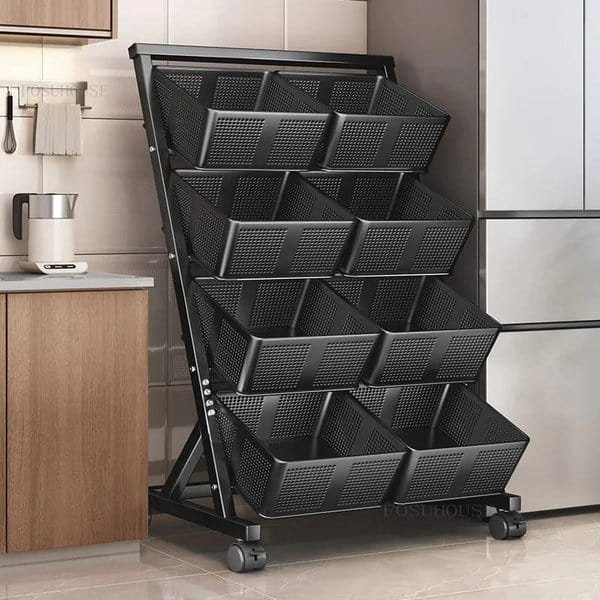 Multifunctional Metallic Vegetable/Fruits Cart Storage Rack