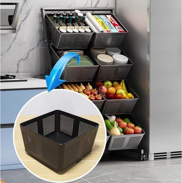 Multifunctional Metallic Vegetable/Fruits Cart Storage Rack