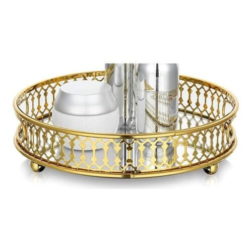 Vanity Round Decorative Gold Vintage Tray Mirror