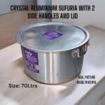 682763 Crystal Aluminium Sufuria with 2 Sided Handle 70Ltrs