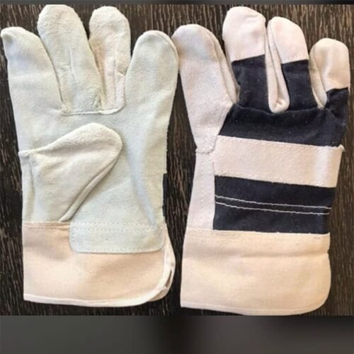 Leather Palm Work Gloves White