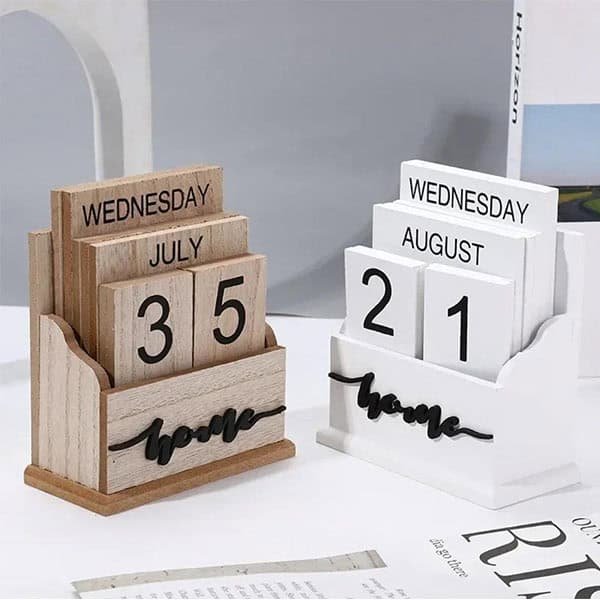 Reusable Wooden Calendar Home Decor 1