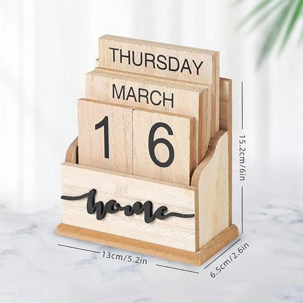 Reusable Wooden Calendar Home Decor 2