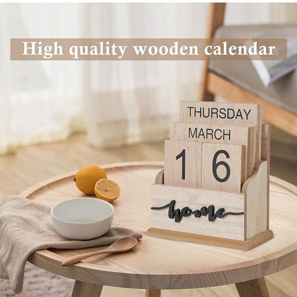 Reusable Wooden Calendar Home Decor 3