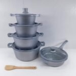 Bosch 11pc Cookware With Silicone Lid Covers Grey