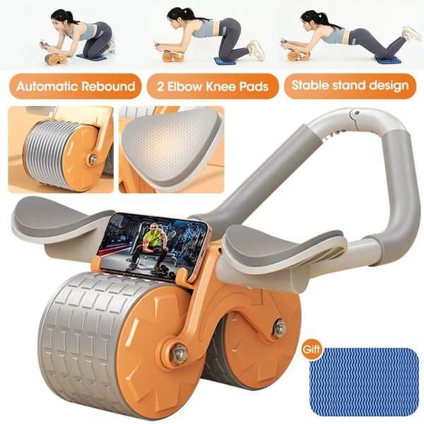 2 Elbow Pad Automatic Rebound Fitness Abdominal Wheel Roller