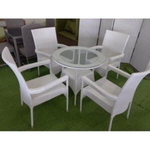 4-Seater Outdoor Dining Set White