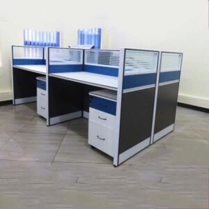 4-Way Office Workstation with Four Movable Drawers