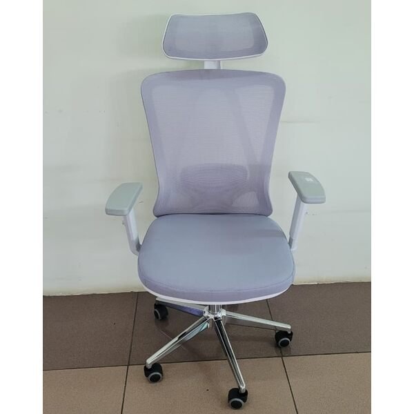 High Back White Grey Mesh Office Chair