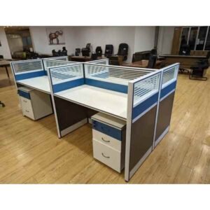 4-Way Office Workstation with Four Movable Drawers