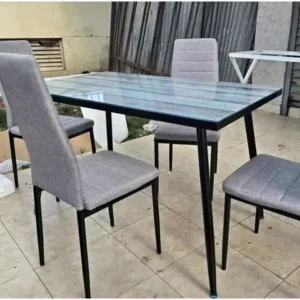 4 Seater Glass Top Dining Table
