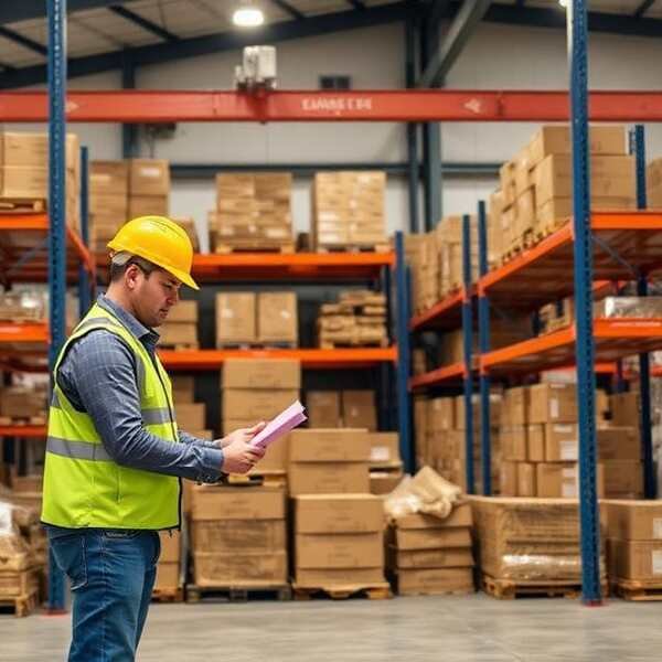 Warehouse staff reviewing stock and procurement requirements
